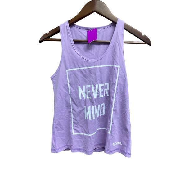 Modus Lavender "Never Mind" Women's Racerback Tank Top Small - Picture 1 of 5